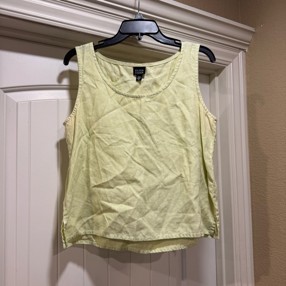 Eileen Fisher Light Yellow Tank Top Linen medium